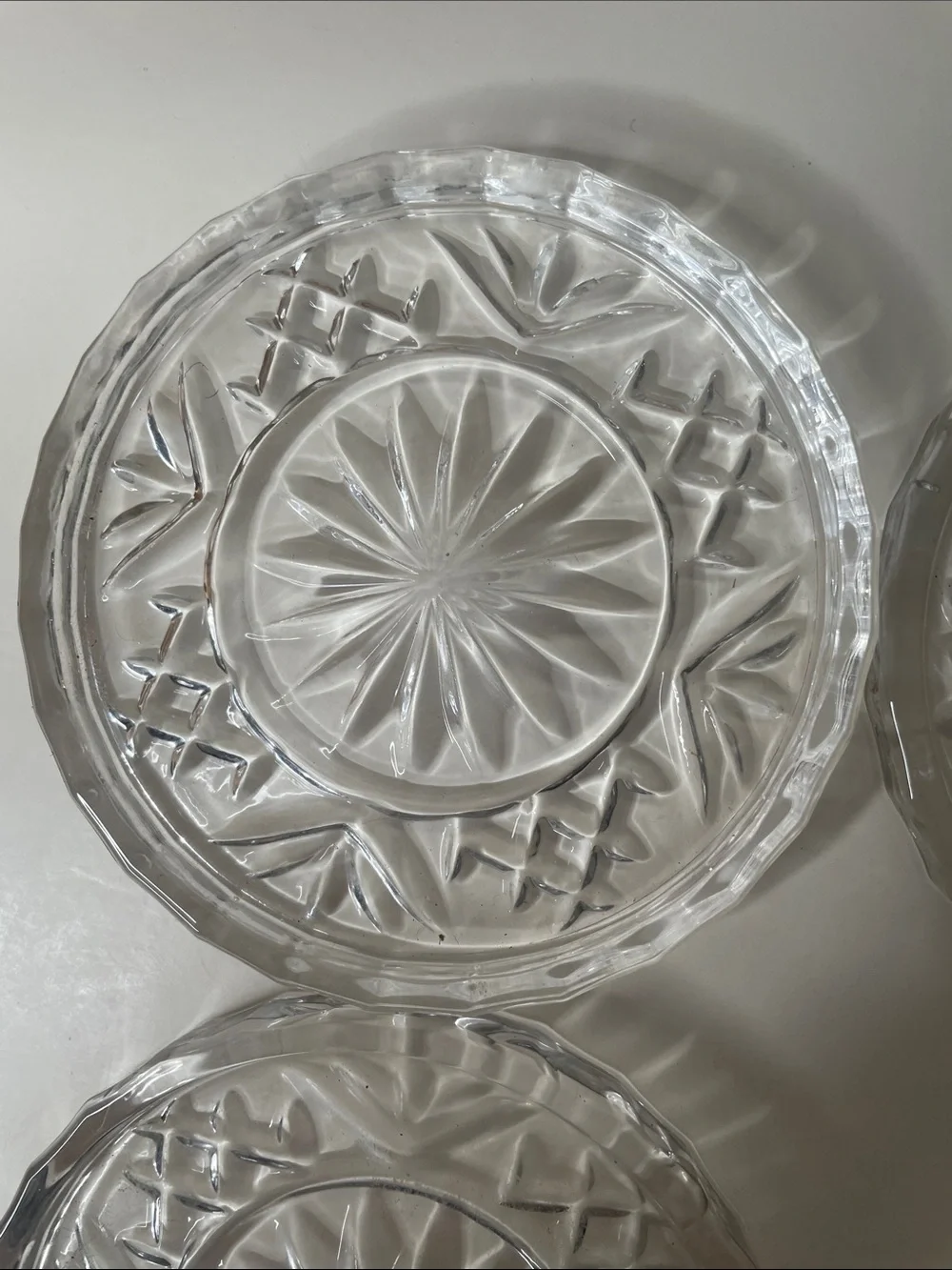 Glass or crystal cut coasters, set of 4